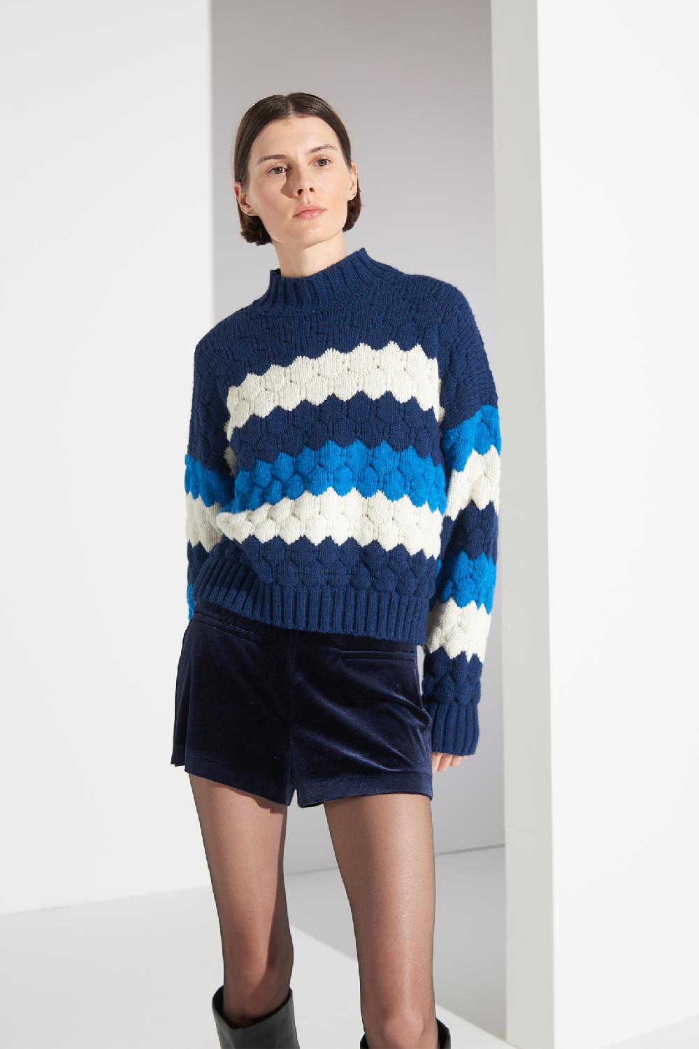 Soallure MAGLIA A TRE COLORI IN LANA Italy