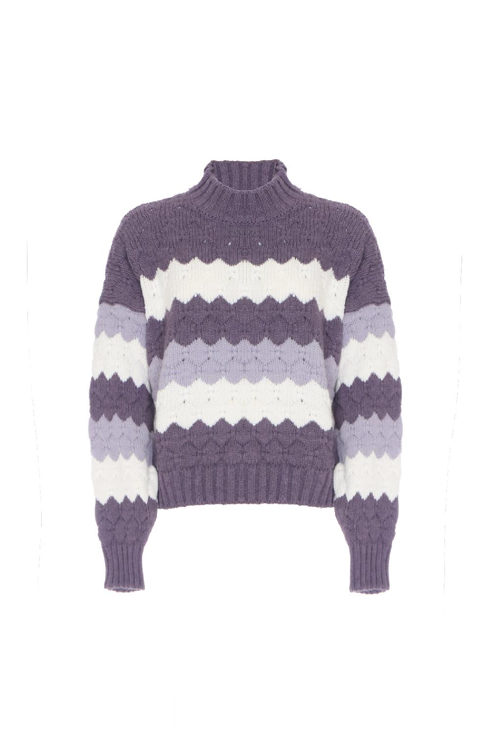 Soallure MAGLIA A TRE COLORI IN LANA Italy