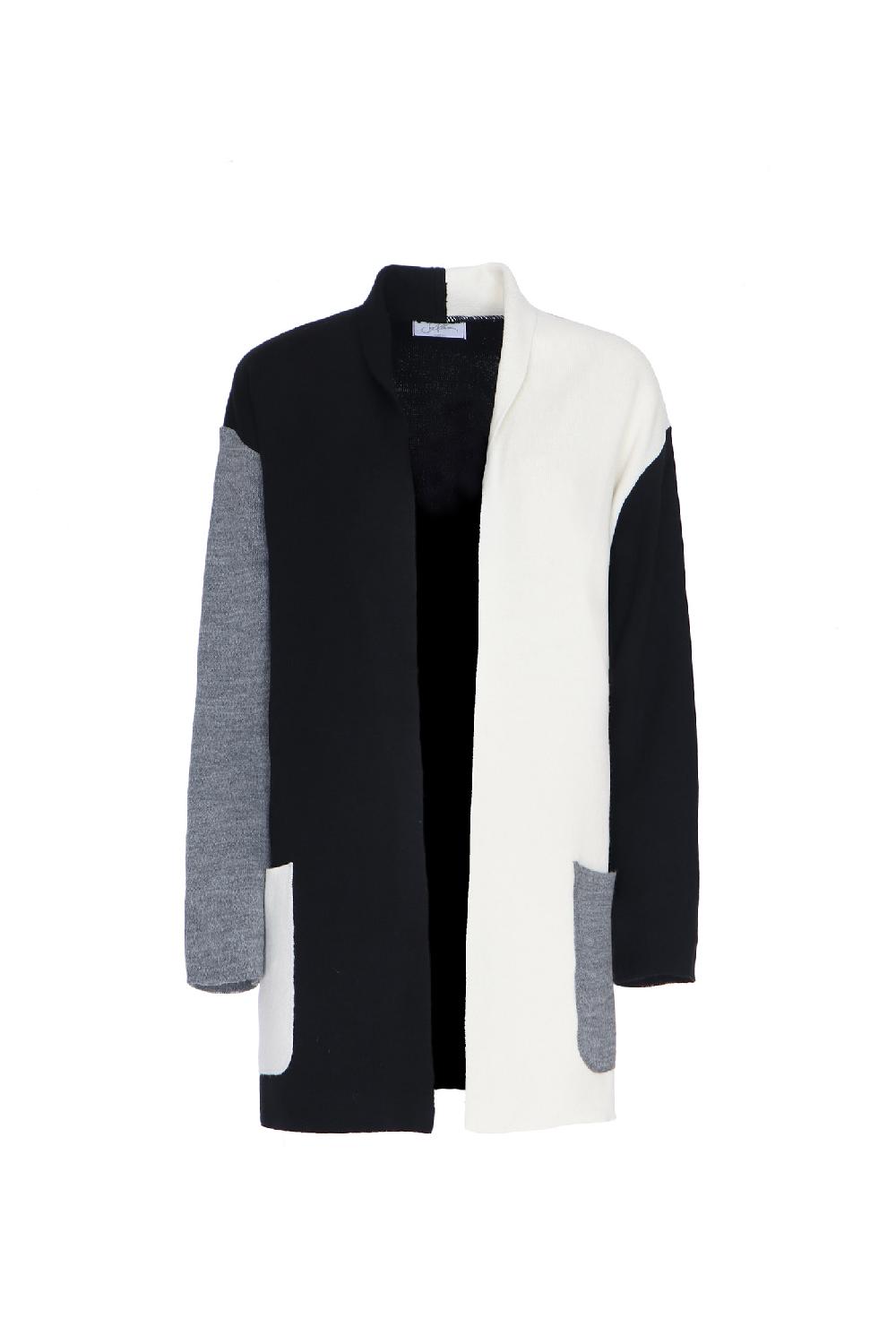 Soallure CARDIGAN BLOCK COLOR CORTO LANA 2025