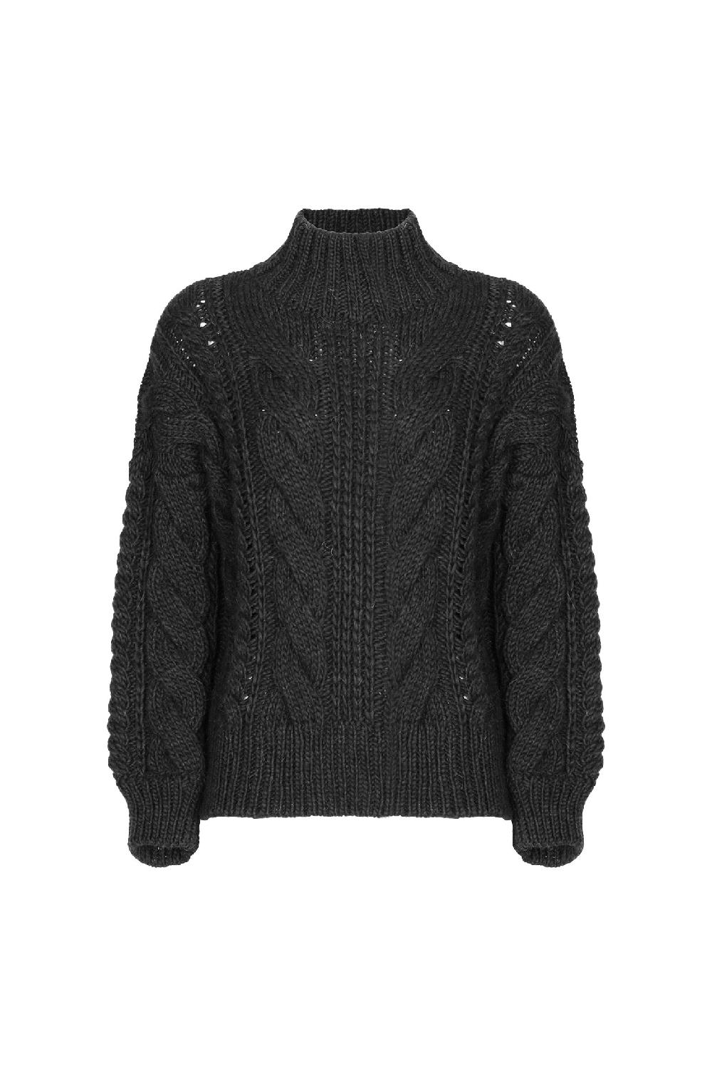 Soallure MAGLIA CON COLLO ALTO E LAVORAZIONE A TRECCIA Promozione