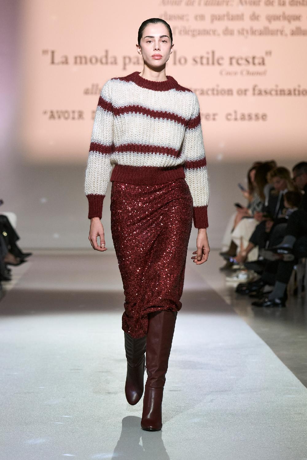 Soallure MAGLIA CON RIGHE A CONTRASTO MISTO LANA Qualità Garantita