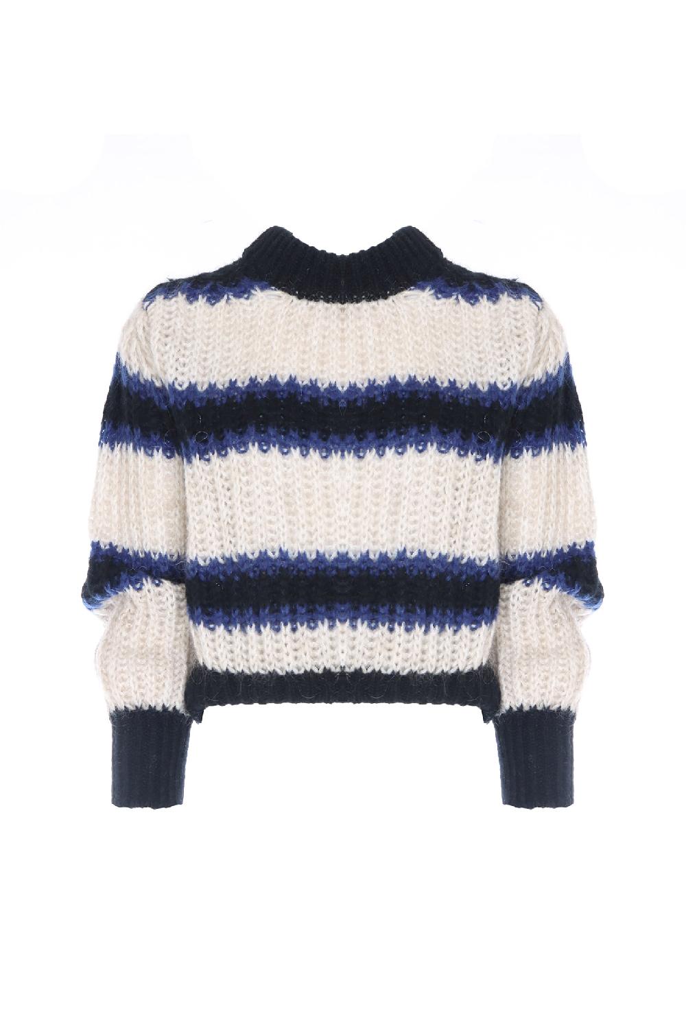 Soallure MAGLIA CON RIGHE A CONTRASTO MISTO LANA Qualità Garantita