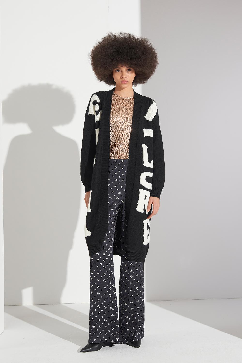 Soallure PANTALONE PALAZZO IN RASO A FANTASIA Sconto