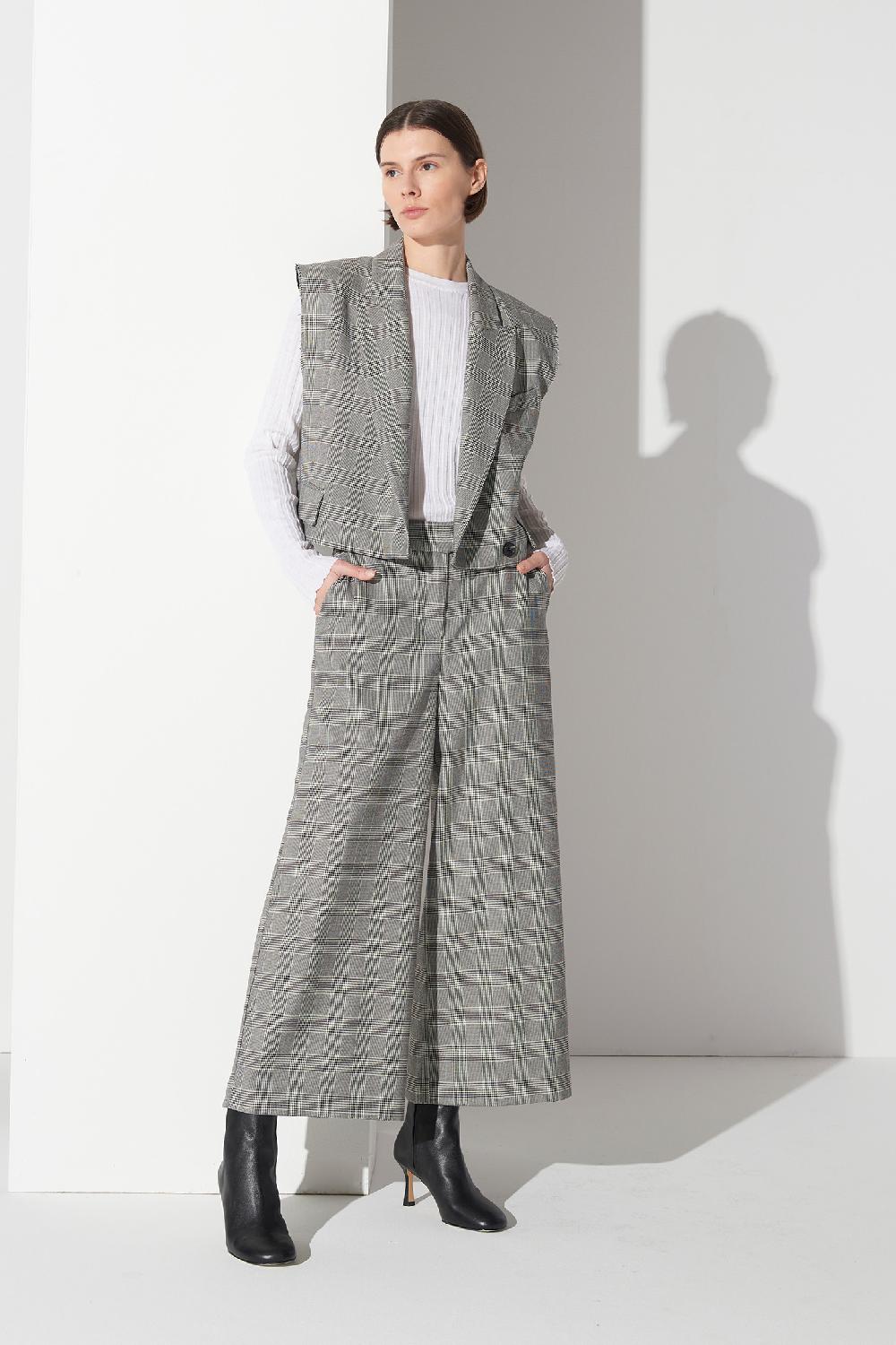 Soallure PANTALONE LARGO 7/8 CHECK Outlet