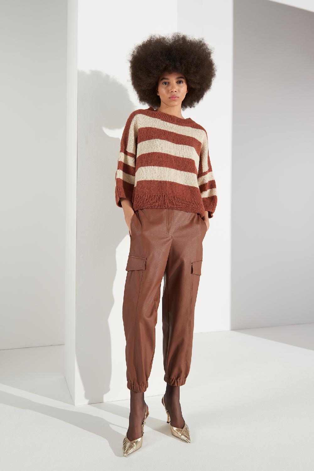 Soallure PANTALONI CARGO IN ECO-PELLE Spedizione Gratuita