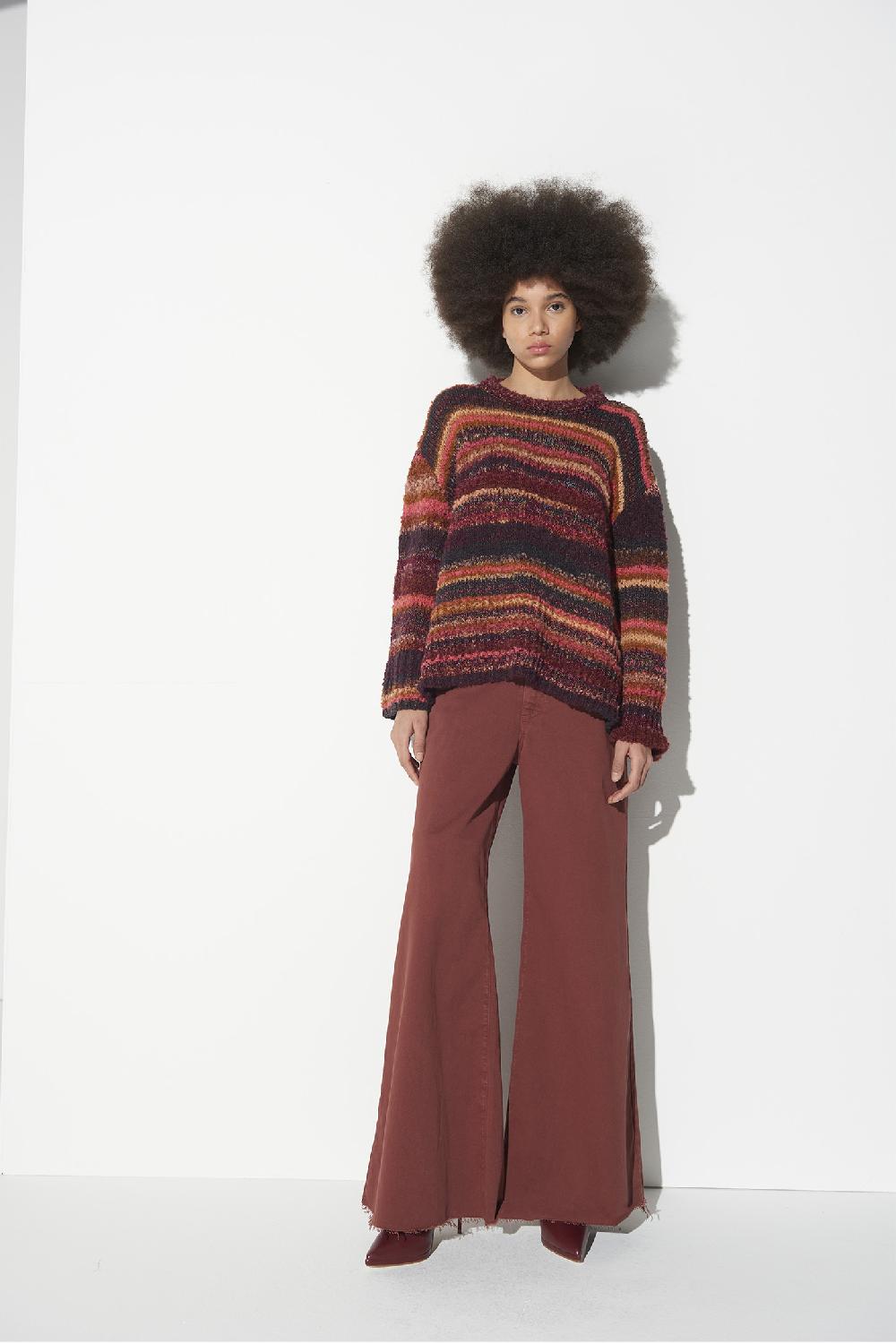 Soallure PANTALONE PALAZZO BULL TAGLIO VIVO Soddisfazione Garantita