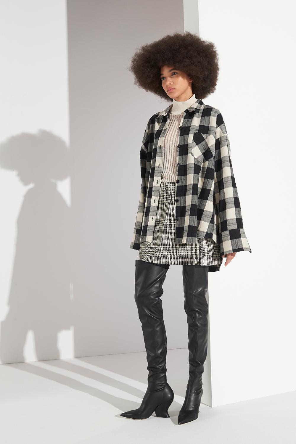 Soallure CAMICIA OVER CHECK FLANELLA Novità