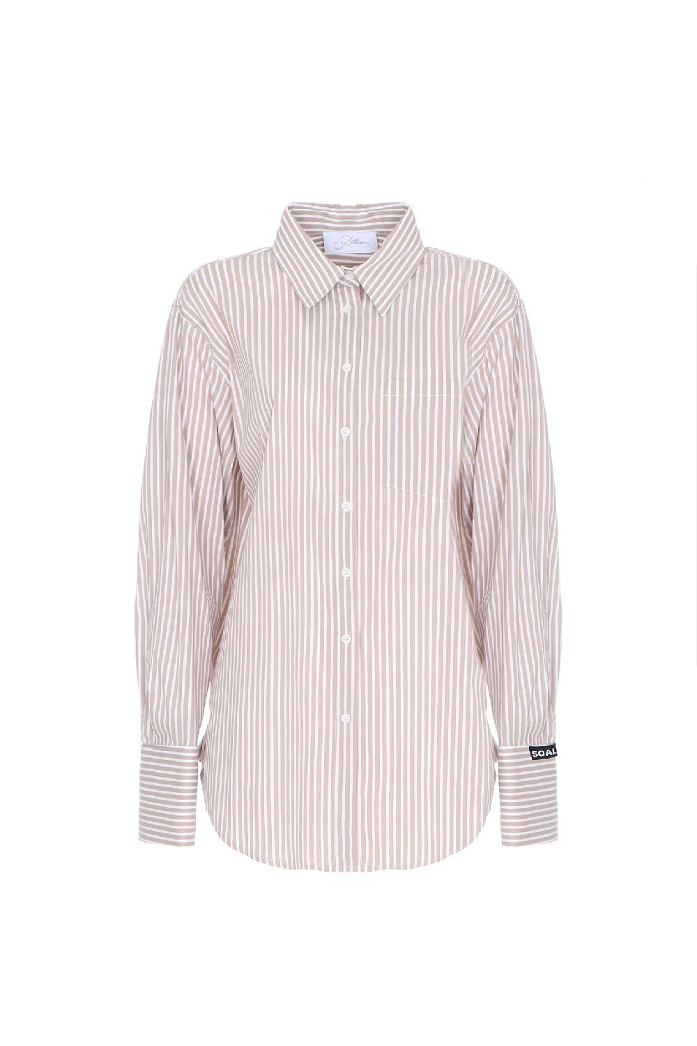 Soallure CAMICIA OVER IN COTONE A RIGHE Sconto