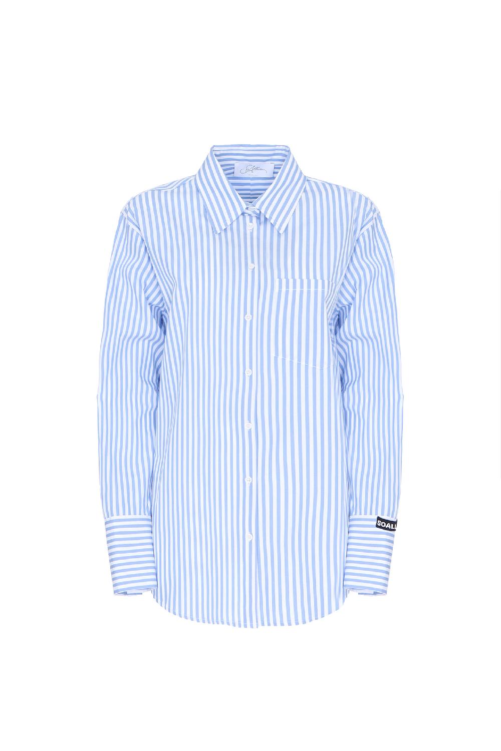 Soallure CAMICIA OVER IN COTONE A RIGHE Sconto