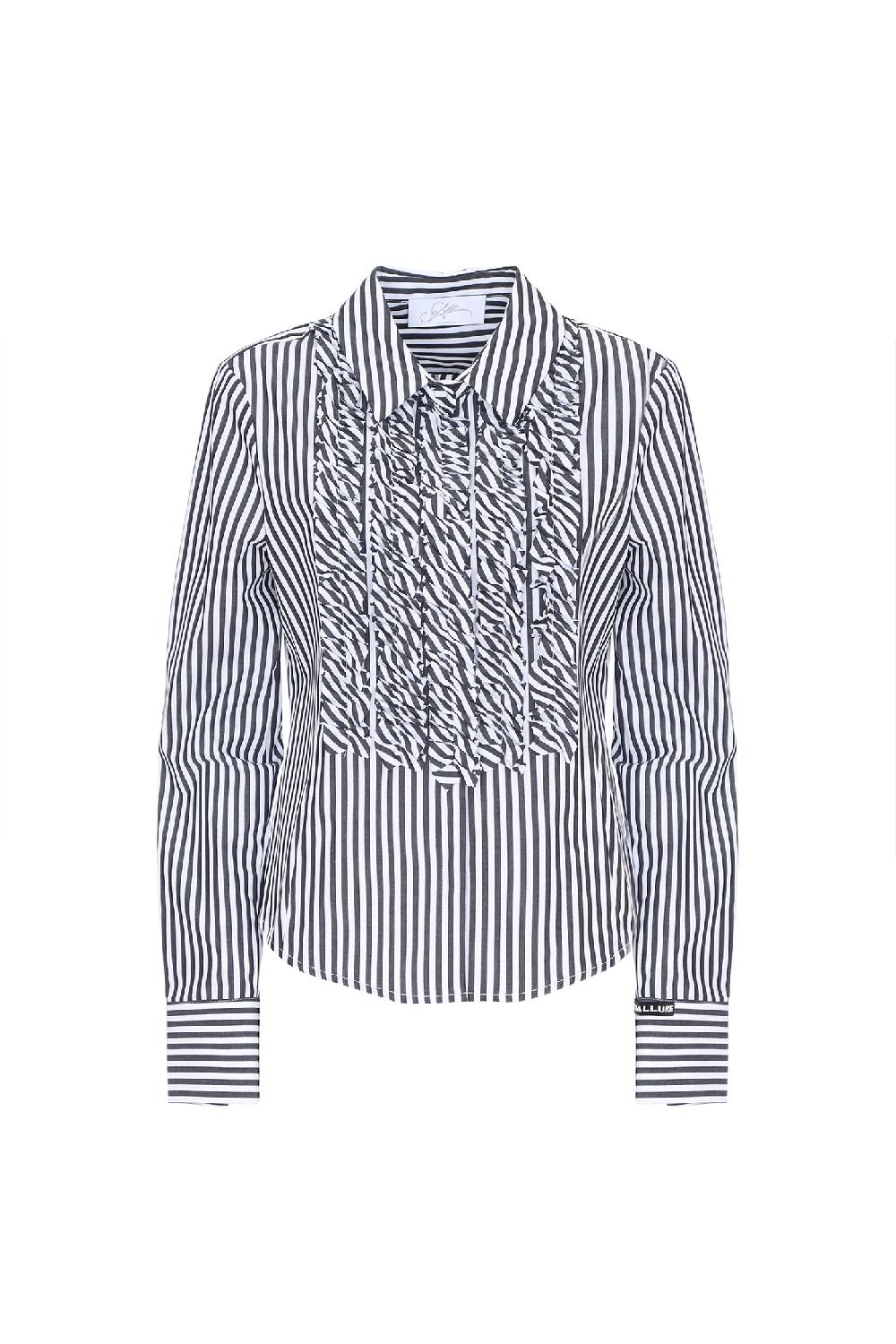 Soallure CAMICIA SLIM CON RIGHE E ROUCHES Offerta