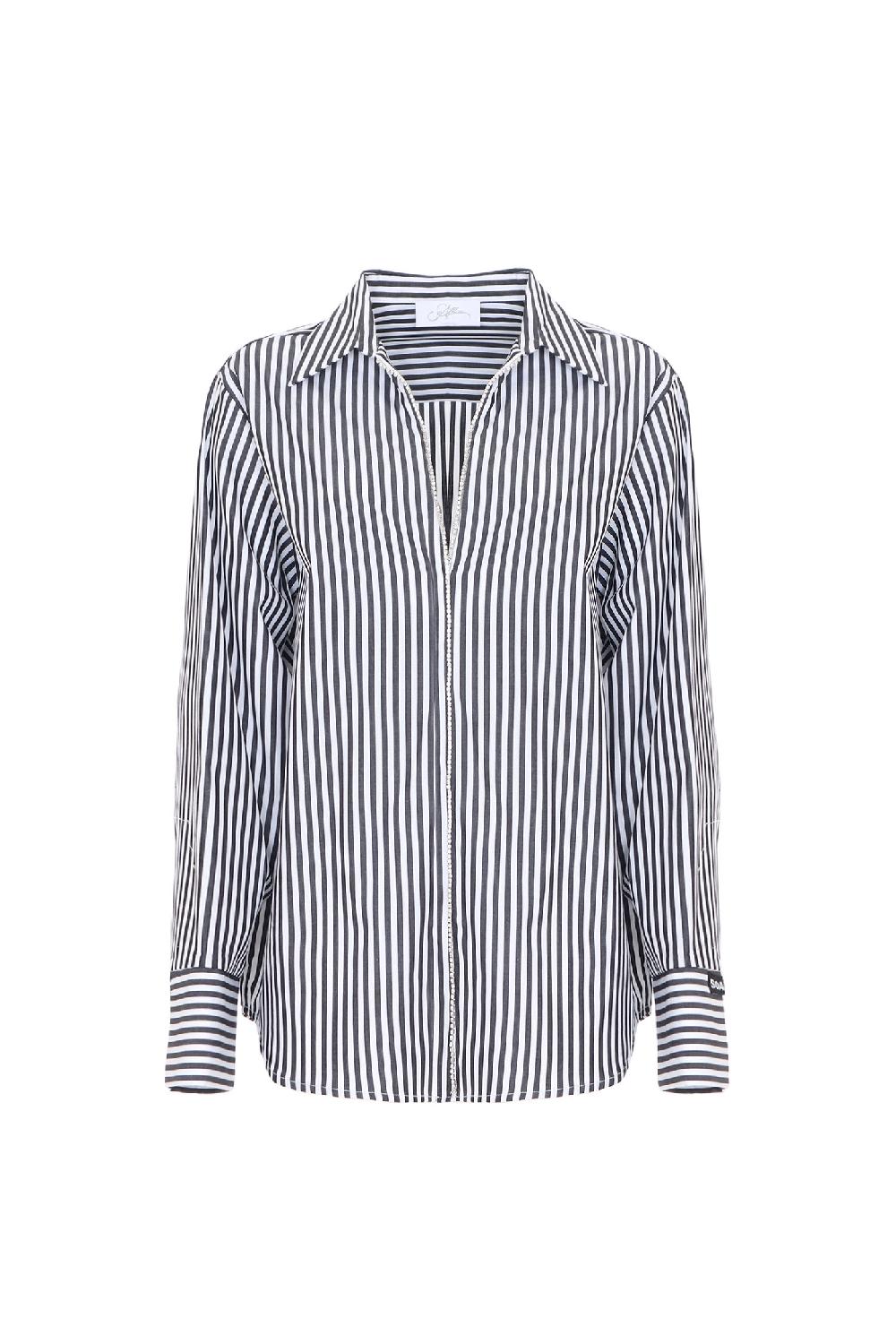 Soallure CAMICIA A RIGHE E STRASS Vendita Economica