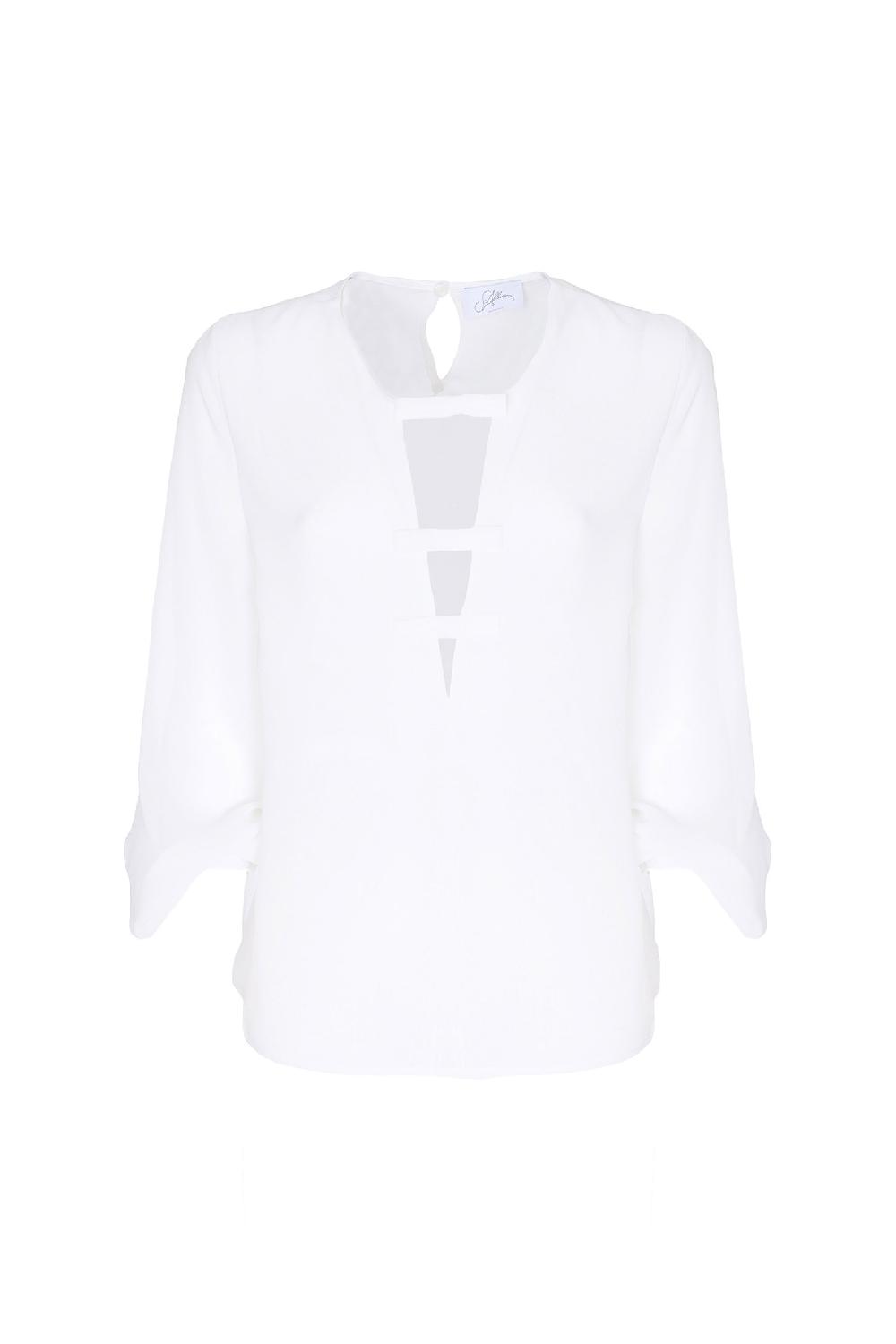 Soallure BLUSA CON SCOLLO A V PROFONDO E FIOCCHETTI Vendite Flash