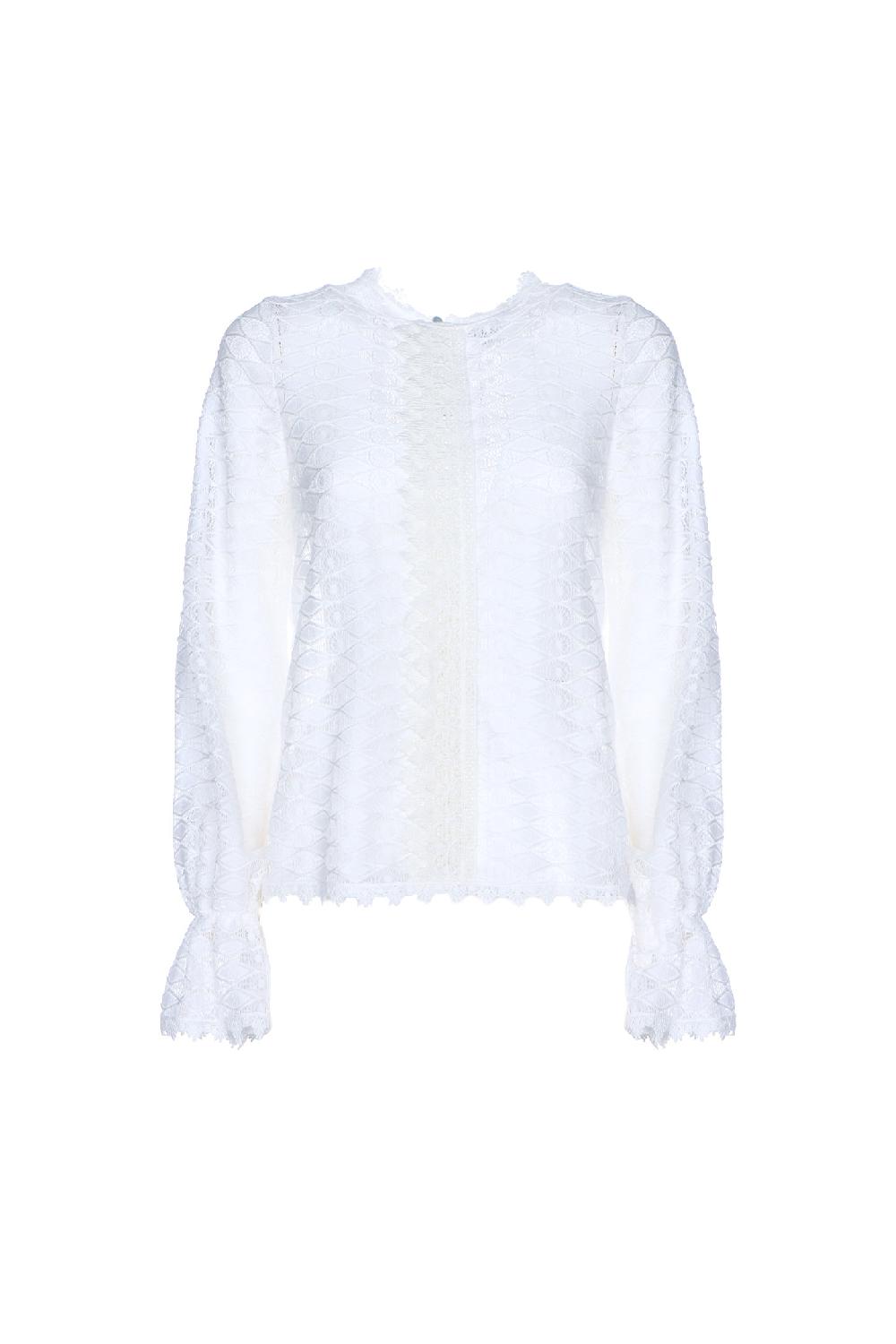 Soallure BLUSA MANICHE BALOON PIZZO STRETCH