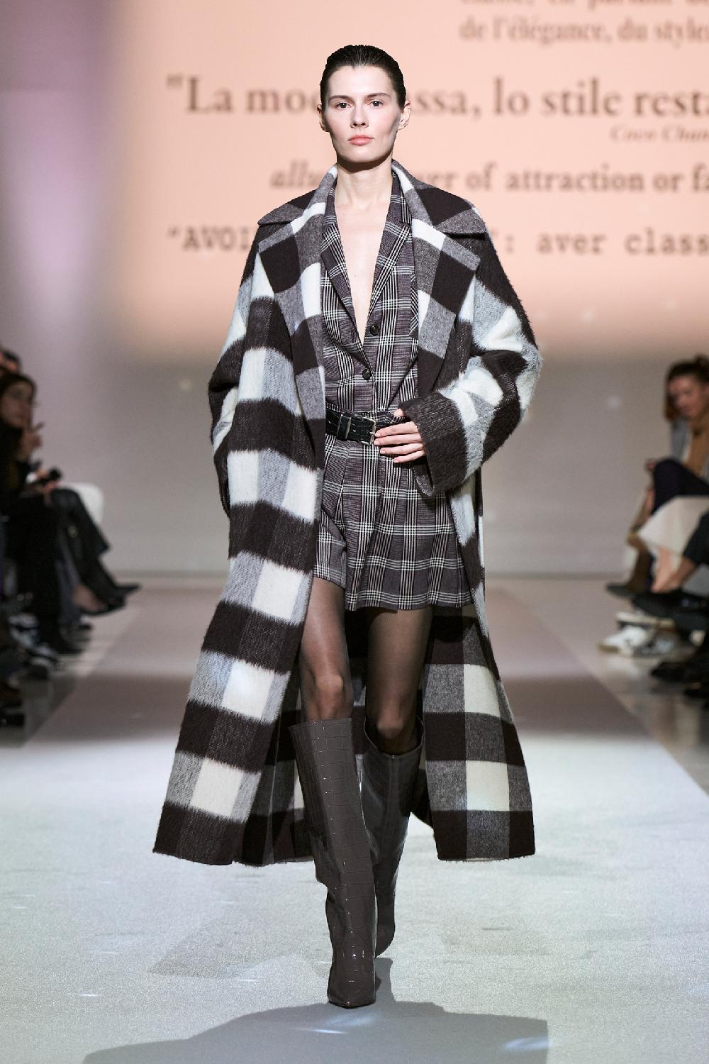 Soallure CAPPOTTO LUNGO CON CINTURA CHECK Italia