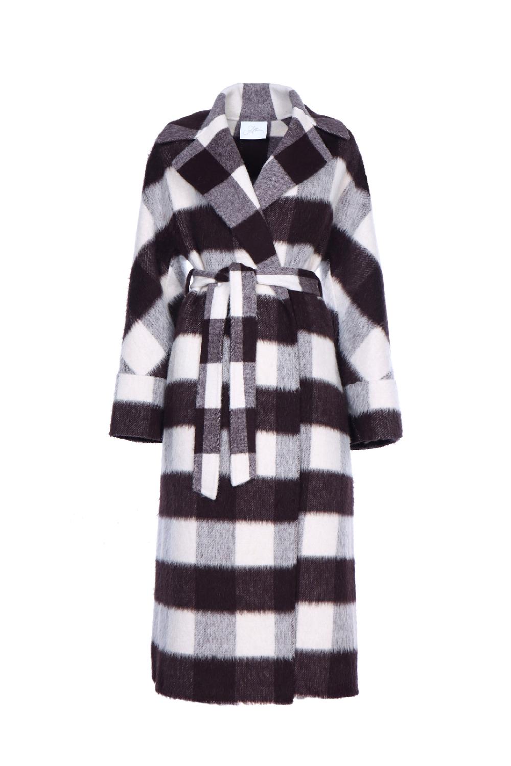 Soallure CAPPOTTO LUNGO CON CINTURA CHECK Italia