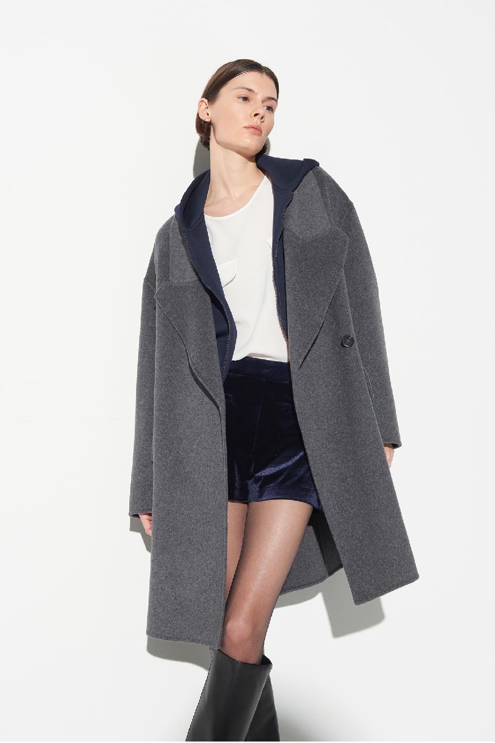 Soallure CAPPOTTO DOPPIO PETTO CON REVER A PUNTA TAGLIATA Nuovo