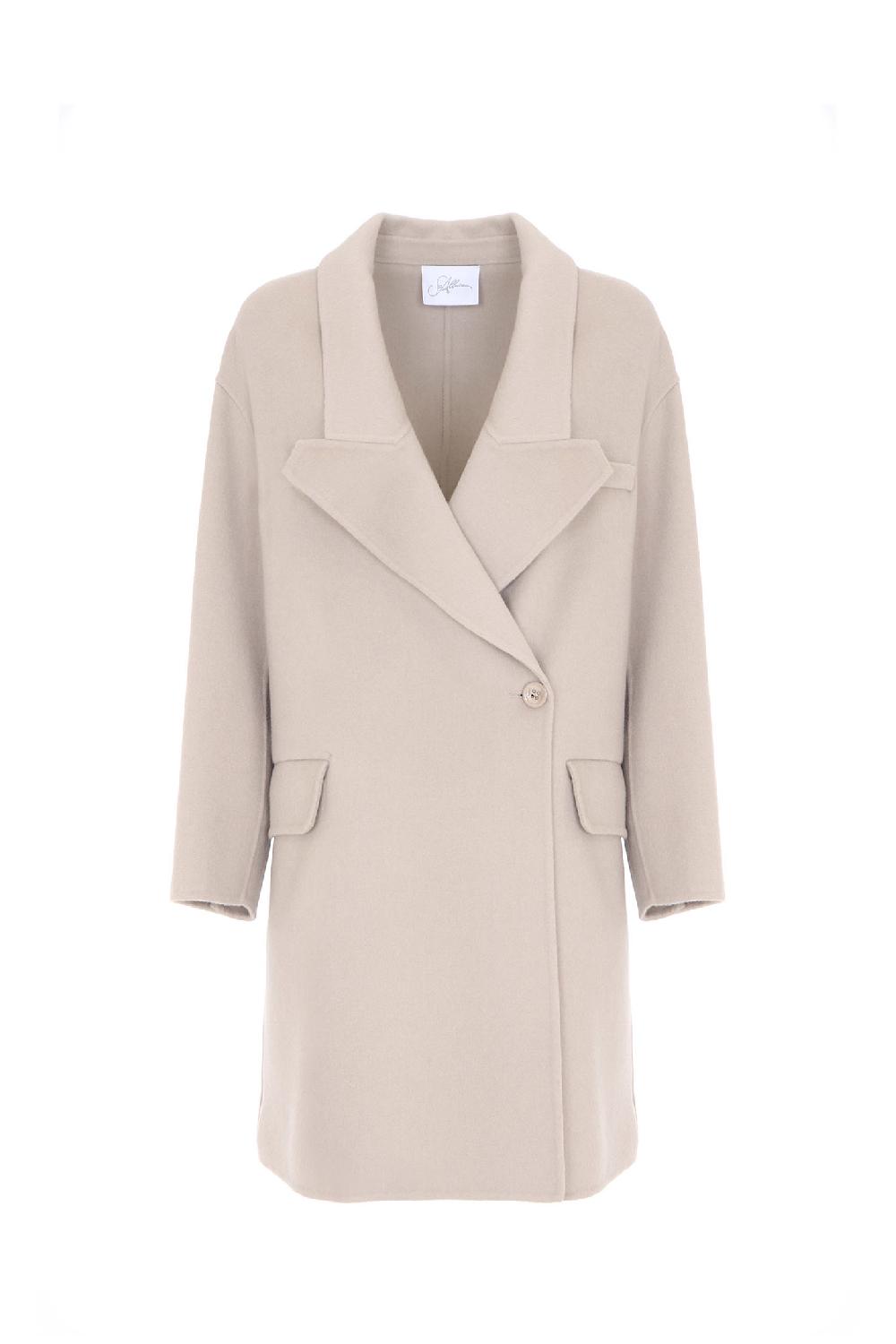 Soallure CAPPOTTO DOPPIO PETTO CON REVER A PUNTA TAGLIATA Nuovo