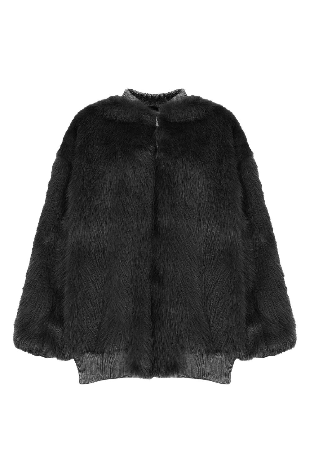 Soallure GIACCA BOMBER IN PELLICCIA SINTETICA Qualità Garantita