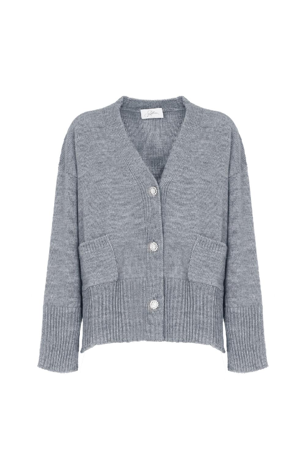 Soallure CARDIGAN OVER CON TASCHE IN LANA E ALPACA Promozione Limitata