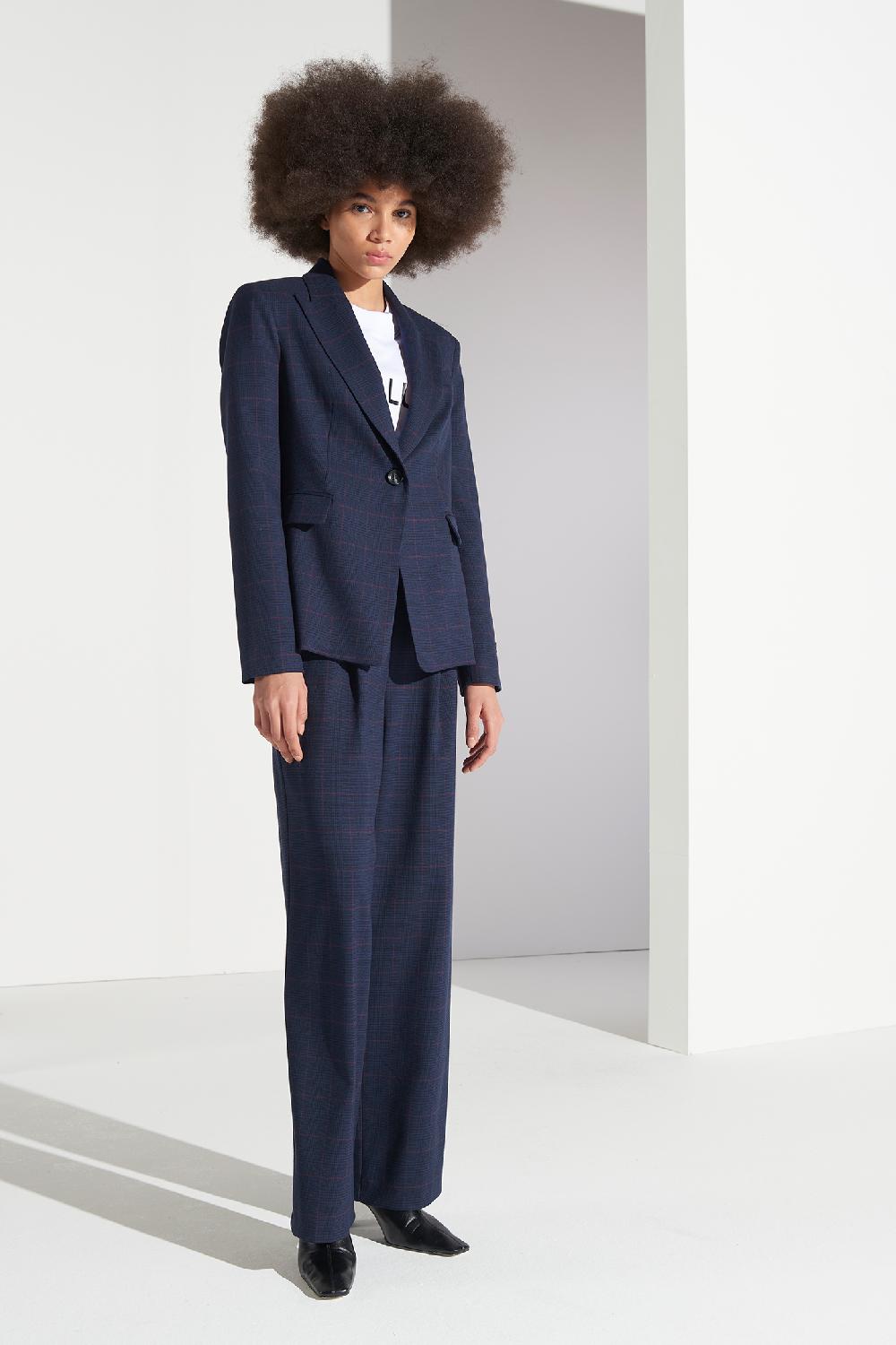 Soallure GIACCA SLIM MONOPETTO CHECK Saldi