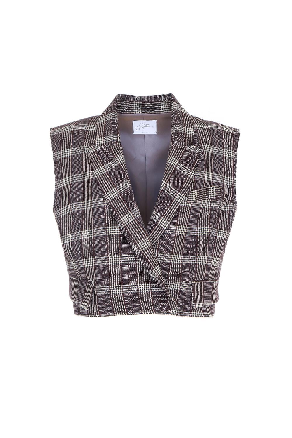 Soallure GILET CROPPED A FANTIASIA CHECK
