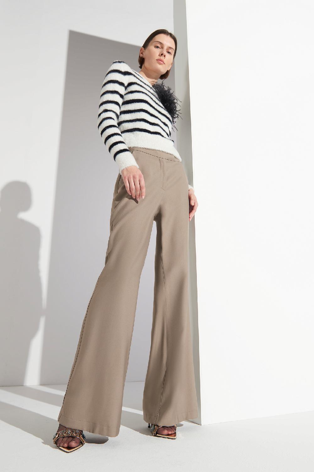 Soallure PANTALONE FLARE IN TENCEL Negozi Online