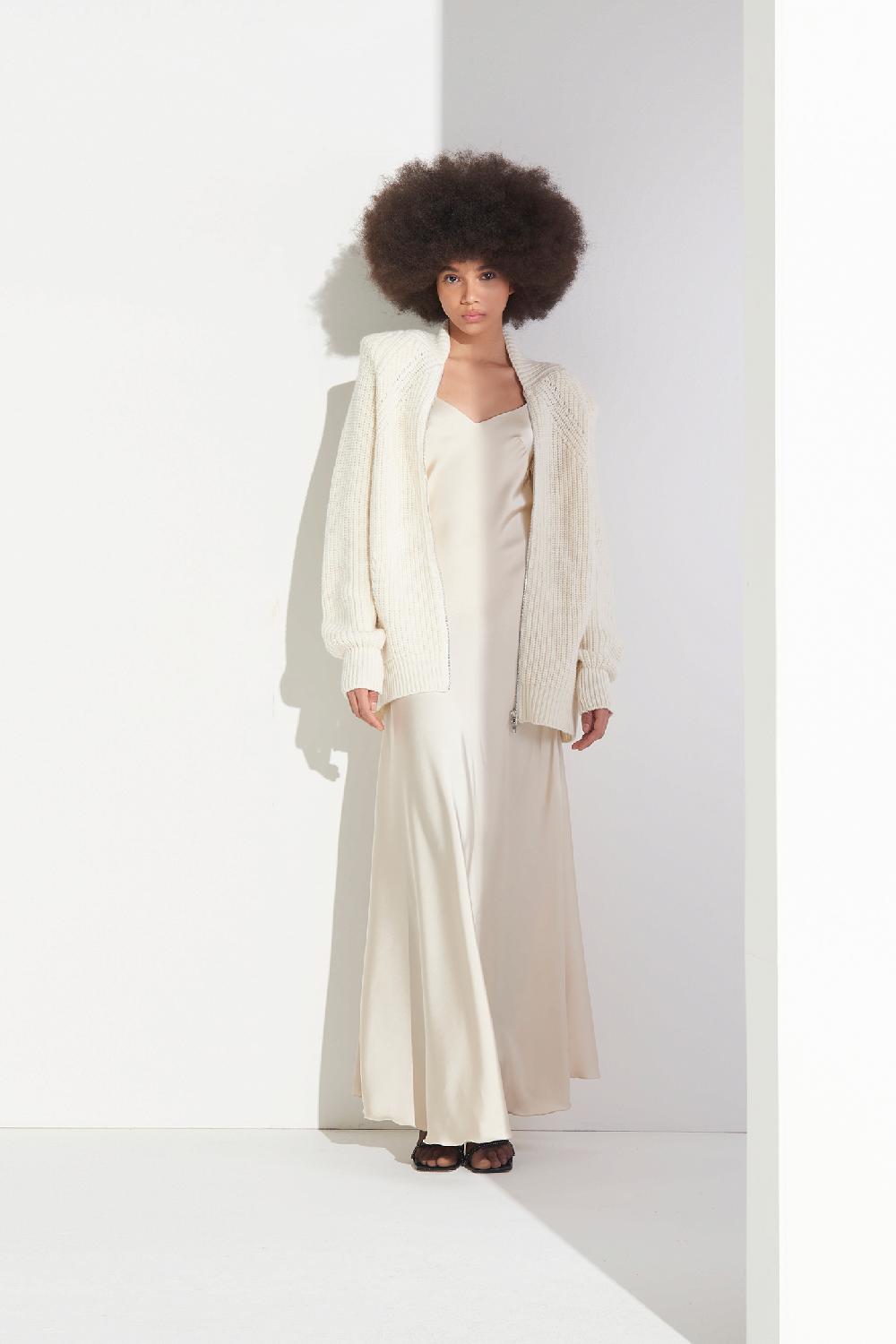 Soallure CARDIGAN ZIP IN LANA CARDATA Enormi risparmi