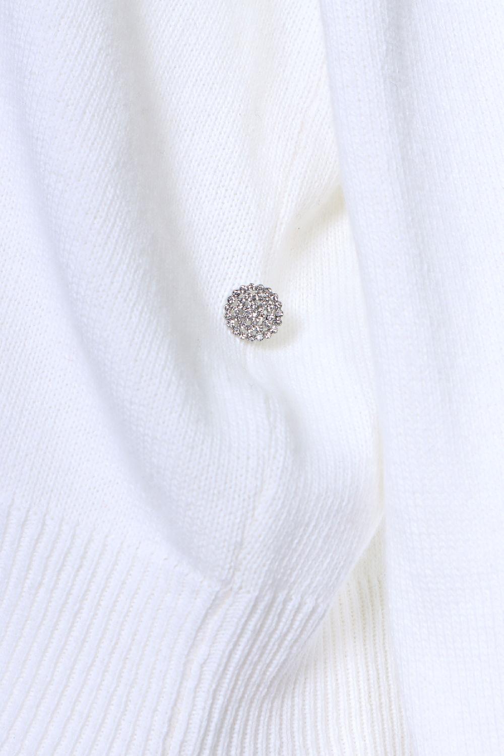 Soallure CARDIGAN BOTTONE GIOIELLO MISTO CACHEMIRE In Vendita