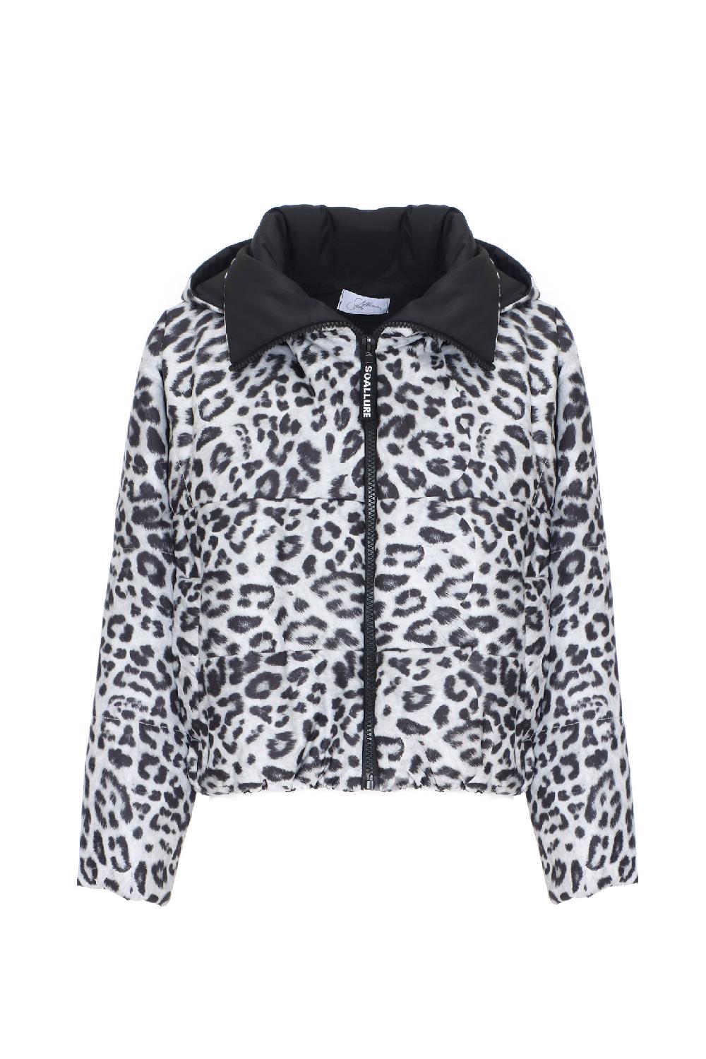 Soallure PIUMINO CON CAPPUCCIO FANTASIA LEOPARDATA Vendita Calda