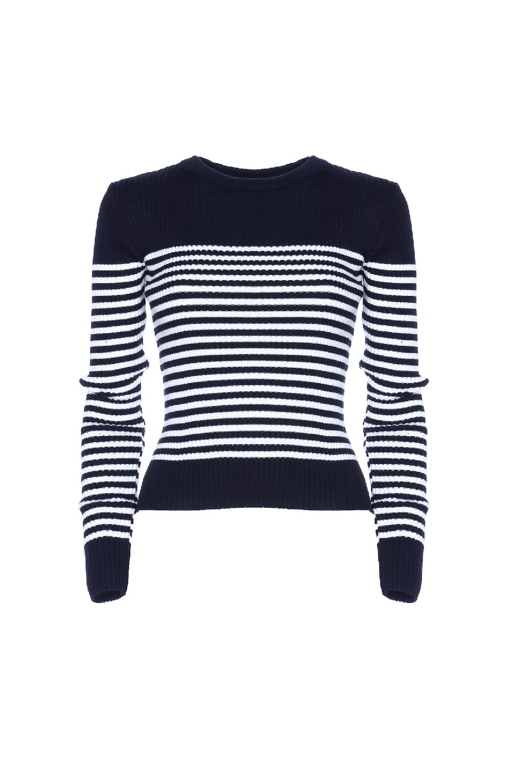 Soallure MAGLIA SLIM A COSTE E RIGHE