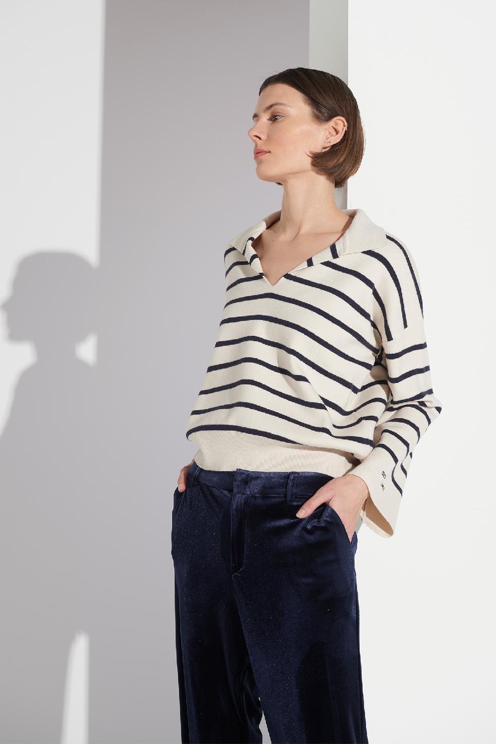 Soallure MAGLIA POLO OVER A RIGHE In Linea