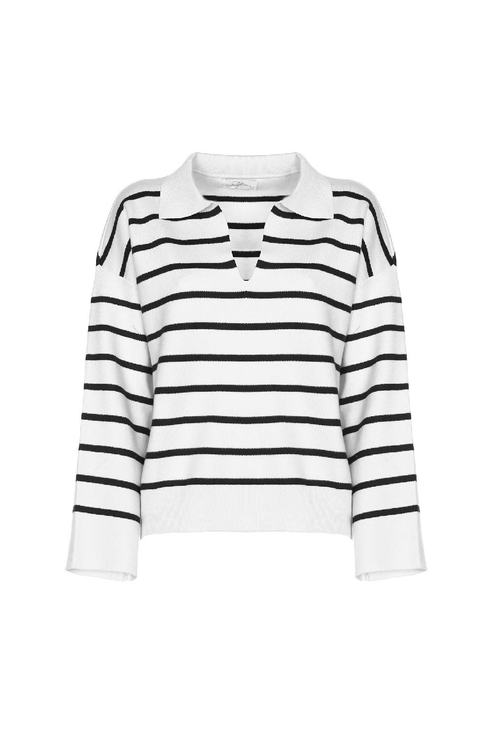 Soallure MAGLIA POLO OVER A RIGHE In Linea