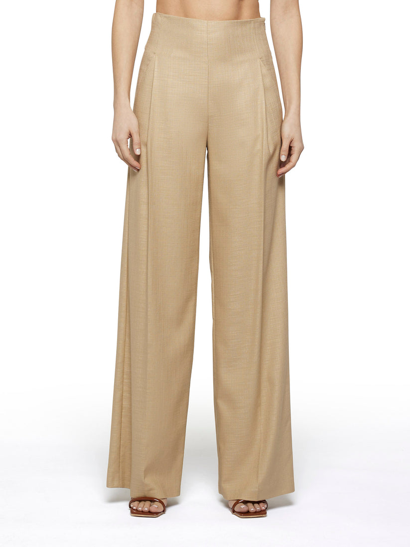 Space Simona Corsellini Pantalone ampio con tasche oblique in tramato luxury Shopping Online