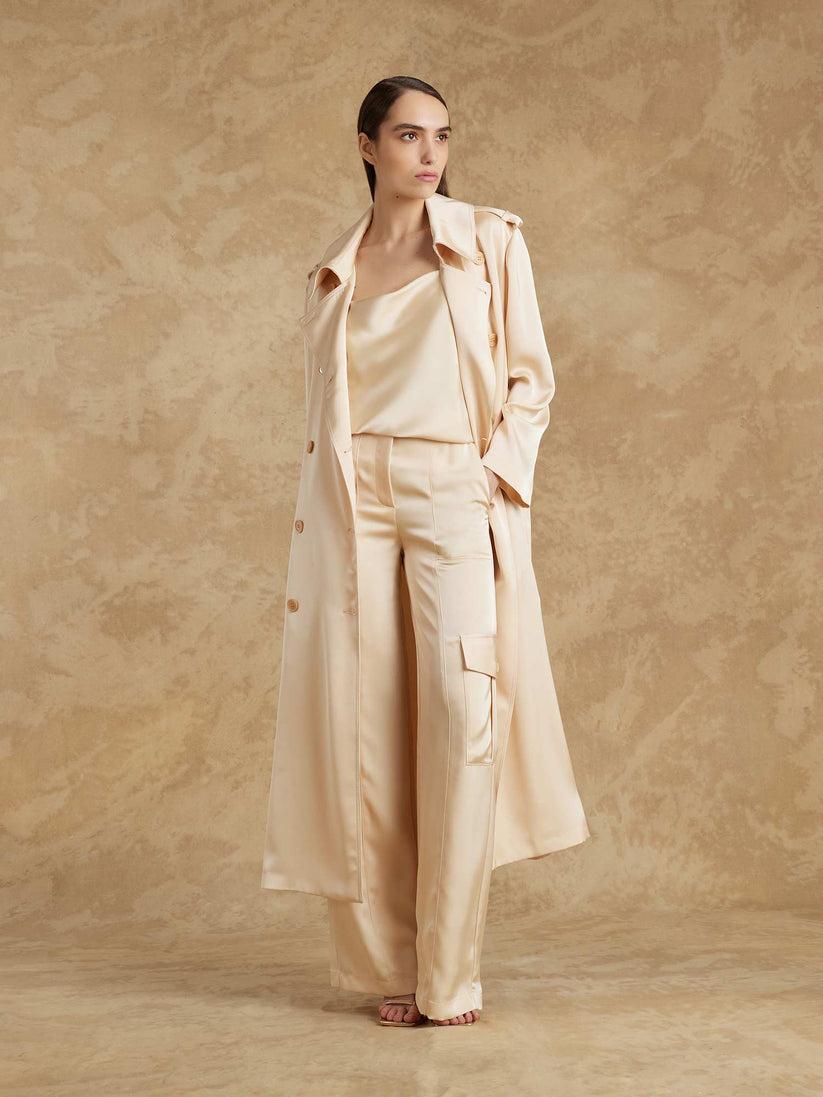 Space Simona Corsellini Trench in raso heavy