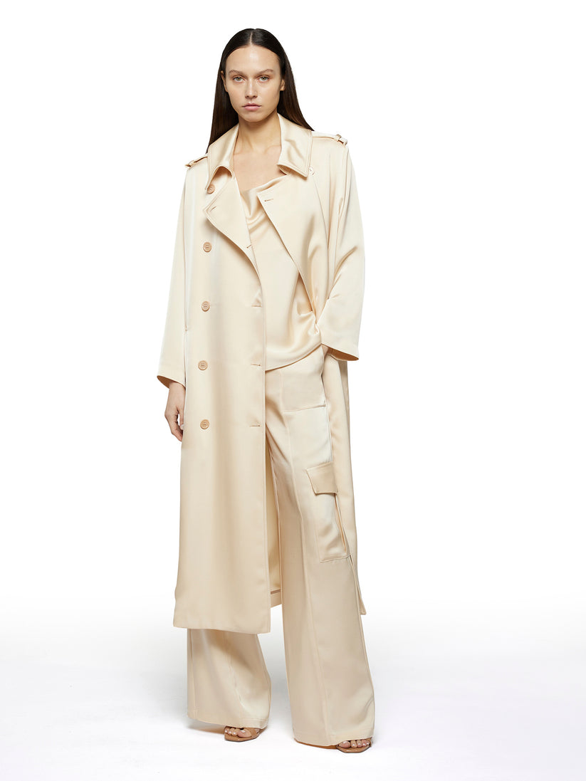 Space Simona Corsellini Trench in raso heavy Prezzo Ridotto