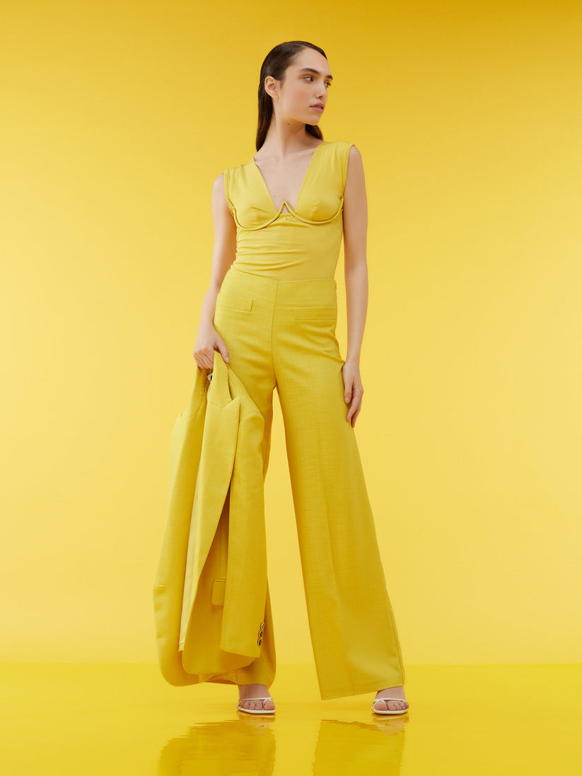 Space Simona Corsellini Pantalone ampio in tramato luxury Saldi