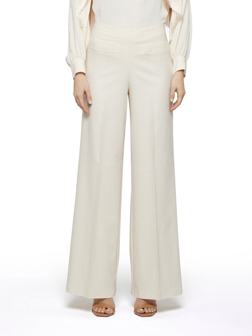 Space Simona Corsellini Pantalone ampio in tramato luxury Vendita Calda