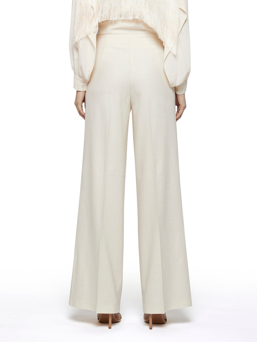 Space Simona Corsellini Pantalone ampio in tramato luxury Vendita Calda