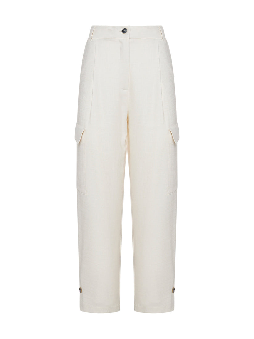 Space Simona Corsellini Pantalone cargo in tramato luxury