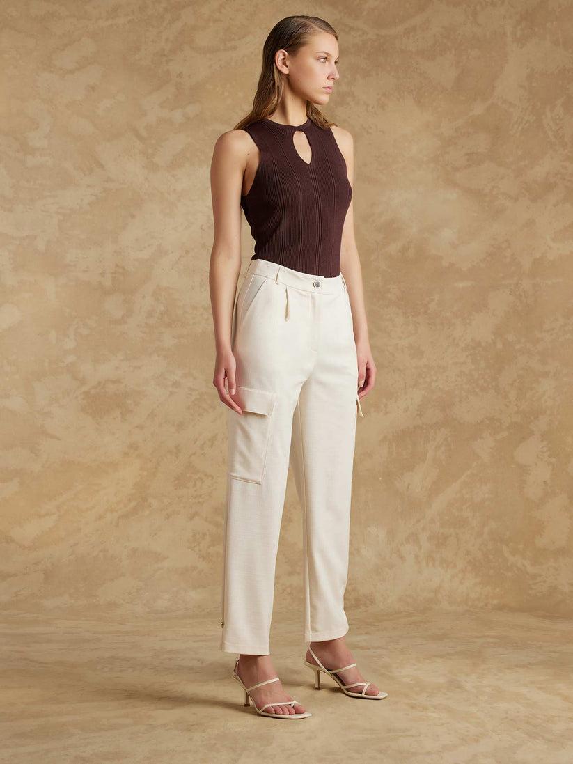 Space Simona Corsellini Pantalone cargo in tramato luxury I Più Venduti