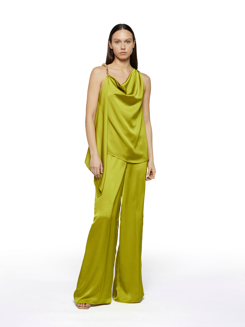 Space Simona Corsellini Pantalone palazzo in raso fluido Nuova