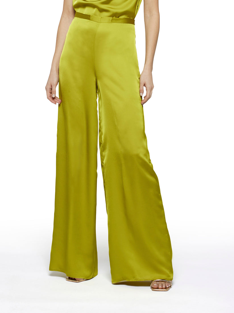 Space Simona Corsellini Pantalone palazzo in raso fluido Nuova