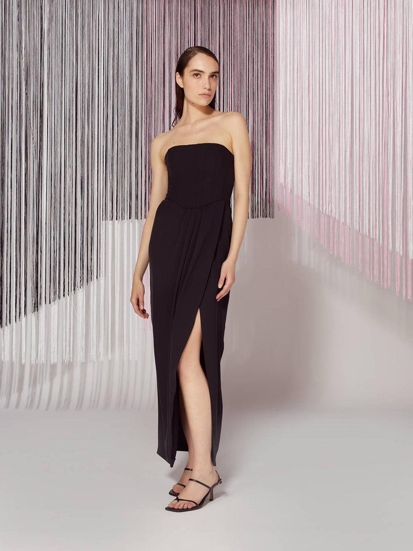 Space Simona Corsellini Abito lungo effetto bustier in poly fluido Soddisfazione Garantita