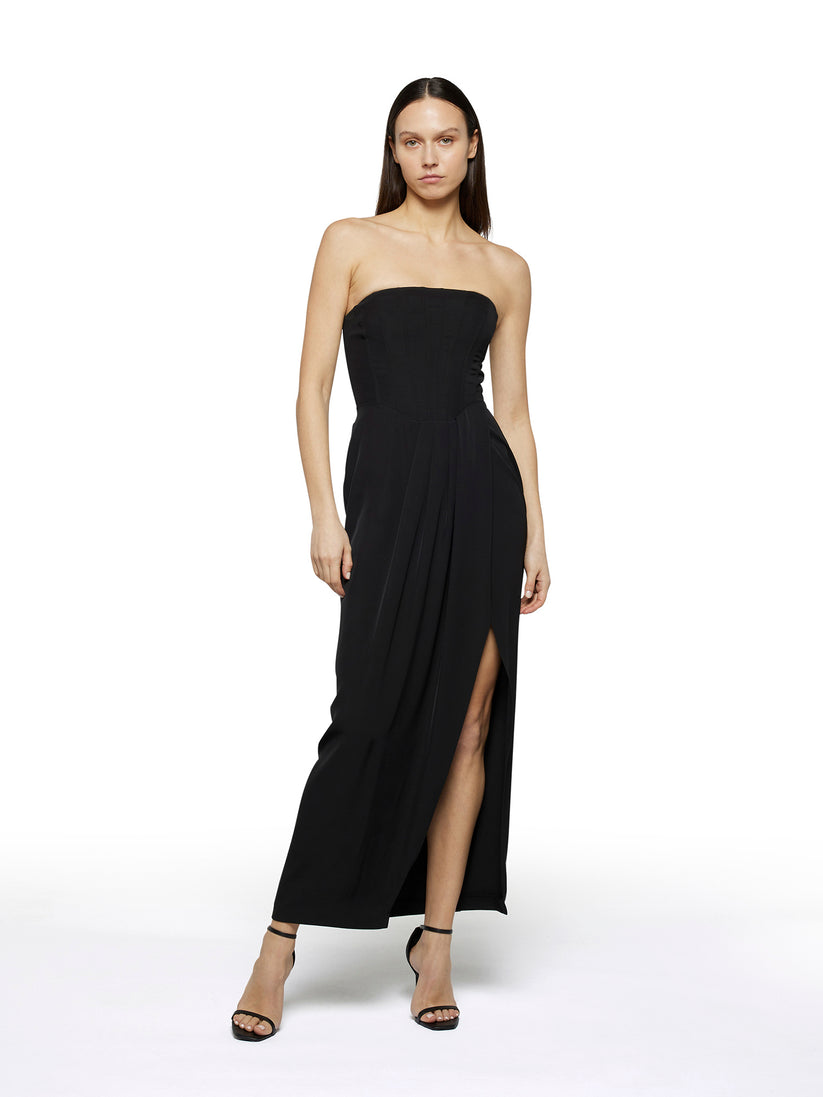 Space Simona Corsellini Abito lungo effetto bustier in poly fluido Soddisfazione Garantita