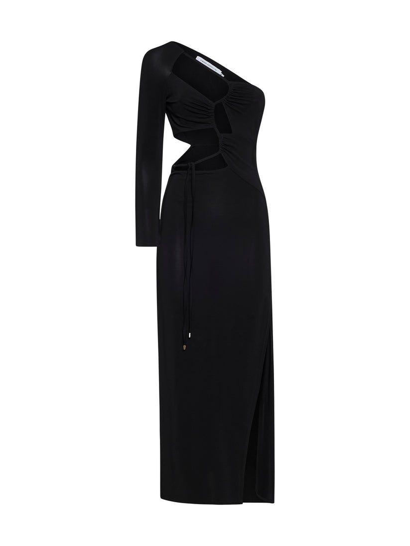 Space Simona Corsellini Abito midi cut-out monomanica in jersey Acquista Ora