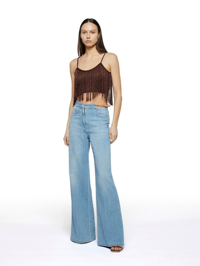 Space Simona Corsellini Denim largo in tela comfort meccanico Saldi Di Fabbrica