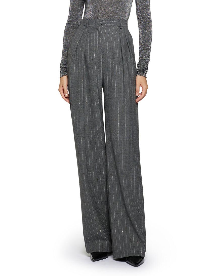 Space Simona Corsellini Pantalone Largo gessato con doppia pence Italia
