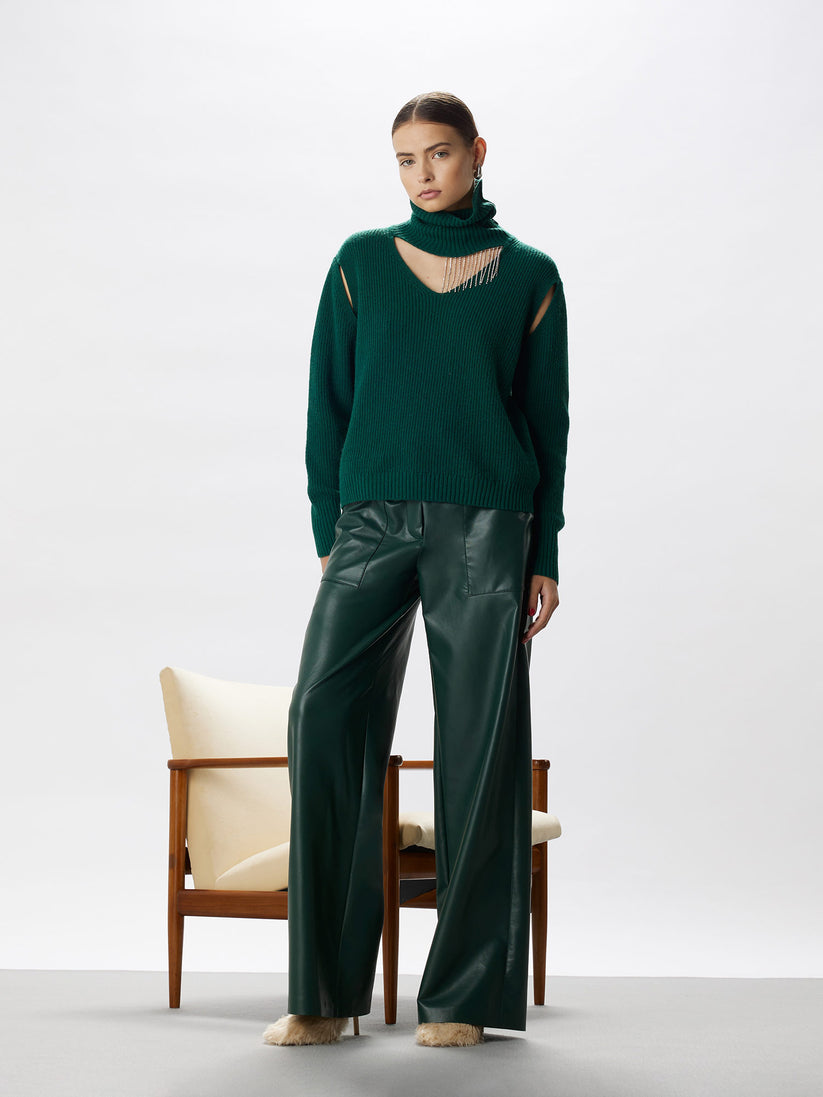 Space Simona Corsellini Pantalone largo in vegan leather Acquista Ora