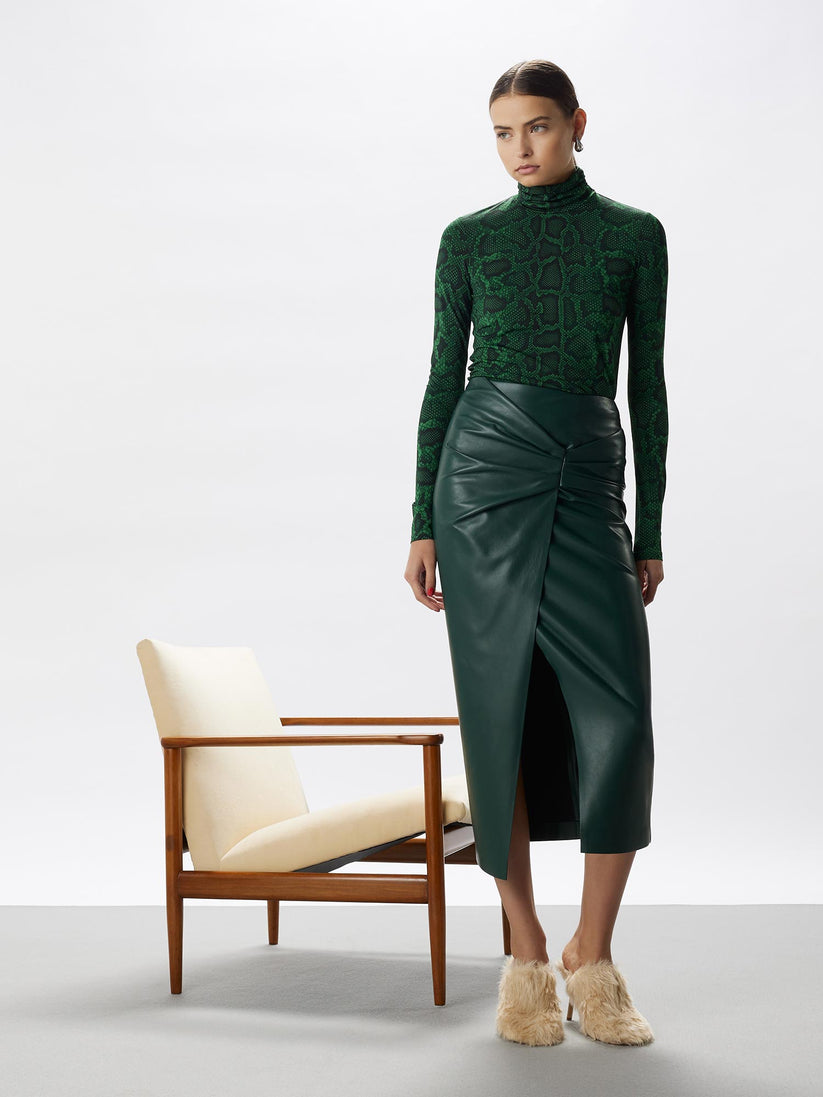 Space Simona Corsellini Gonna in vegan leather con nodo in vita Fino Al -60%