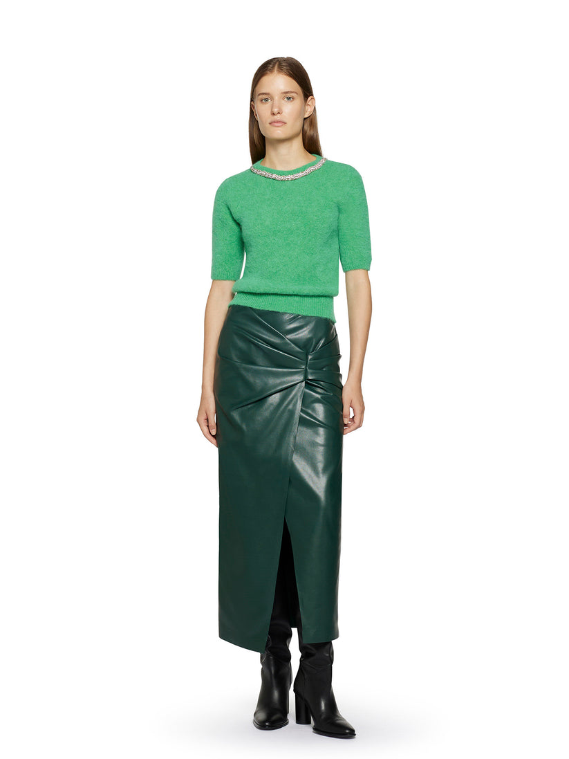 Space Simona Corsellini Gonna in vegan leather con nodo in vita Fino Al -60%
